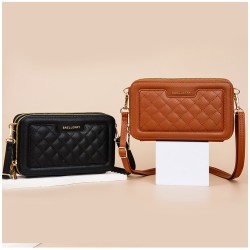 Mujeres Mini Cuero Sintético Color Sólido Elegante Cuadrado Cremallera Bolso Cuadrado