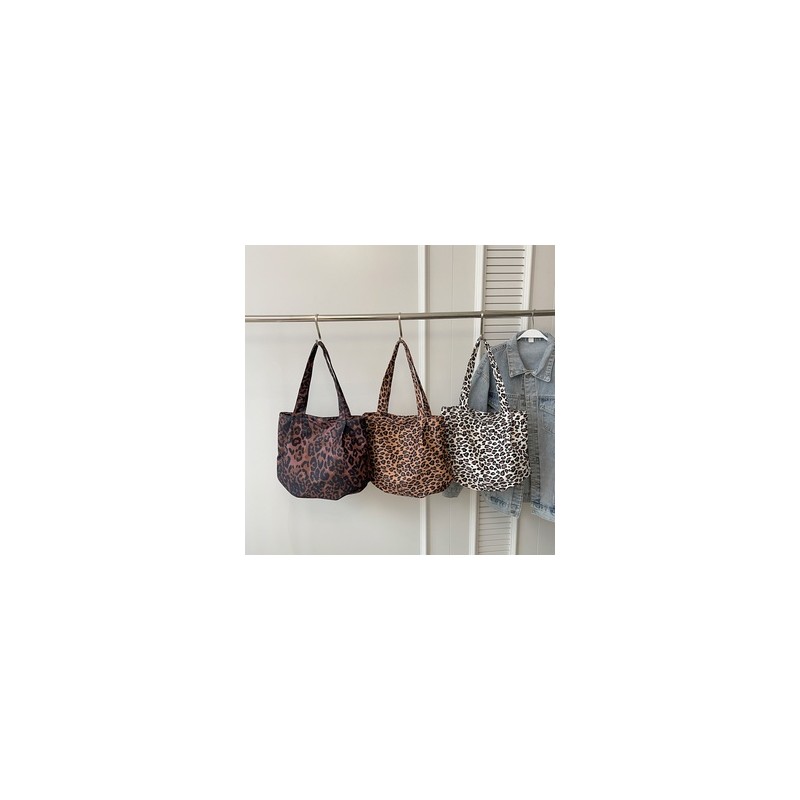 Mujeres Medio Tela Leopardo Estilo Preppy Estilo Clásico Hilo De Coser Cuadrado Cremallera Bolso De Mano