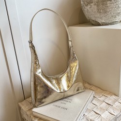 Mujeres Medio Cuero Sintético Color Sólido Estilo Vintage Ropa De Calle Cuadrado Cremallera Bolsa Para Las Axilas