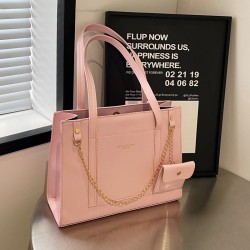 Mujeres Medio Cuero Sintético Color Sólido Estilo Vintage Estilo Clásico Cuadrado Cremallera Bolso De Mano