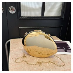 Mujeres Pequeña Arílico Color Sólido Elegante Estilo Vintage Oval cerrar Bolso De Noche