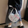 Mujeres Medio Cuero Sintético Cruzar Ropa De Calle En Forma De Corazon Cremallera Bolsa Para Las Axilas