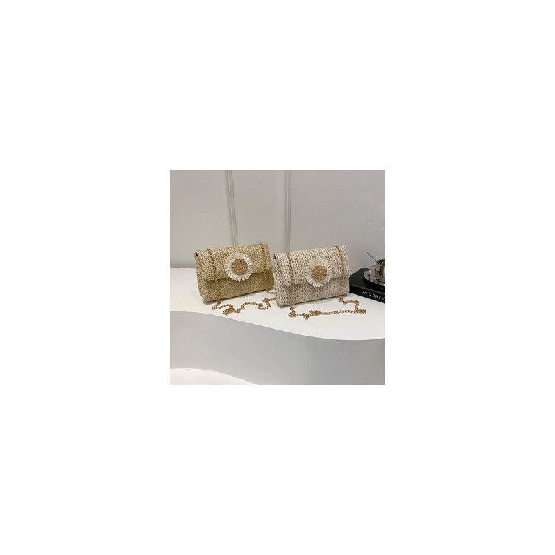Mujeres Medio Trenza Color Sólido Flor Estilo Vintage Vacaciones Cuadrado Hebilla Magnética Bolso Bandolera