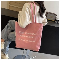 Mujeres Medio Lienzo Letra Estilo Preppy Estilo Clásico Cuadrado Cremallera Bolso De Mano