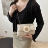 Mujeres Medio Trenza Color Sólido Flor Estilo Vintage Vacaciones Cuadrado Hebilla Magnética Bolso Bandolera