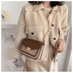 Mujeres Medio Cuero Sintético Color Sólido Estilo Vintage Estilo Clásico Cuadrado cerrar Bolsa Para Las Axilas