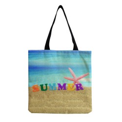 Mujeres Medio Lino Mundo Submarino playa Cuadrado Abierto Bolsa de la compra