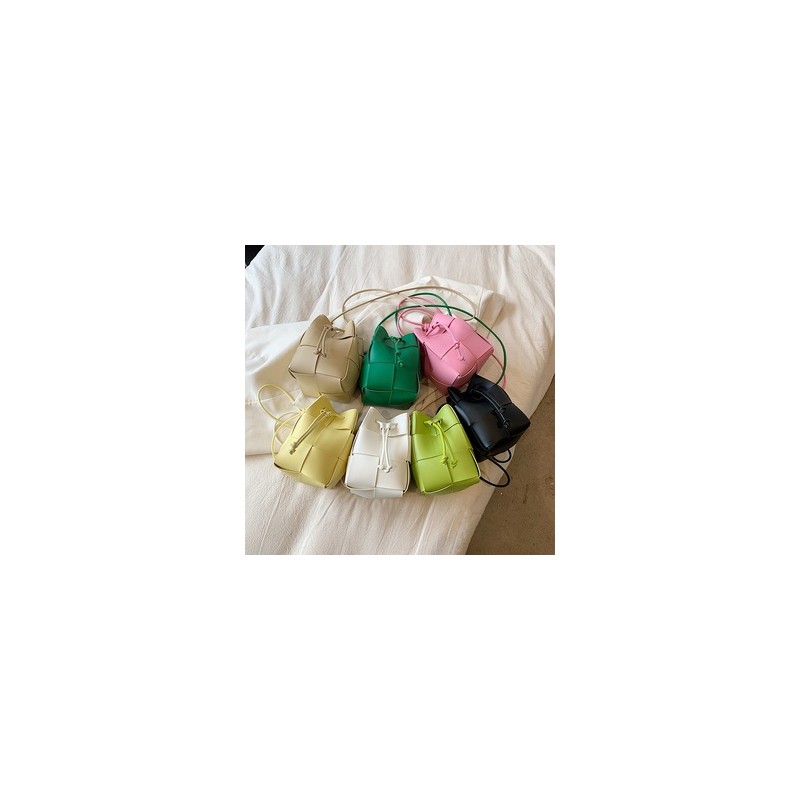 Mujeres Medio Cuero Sintético Color Sólido Ropa De Calle Balde Cuerda Bolso Bandolera