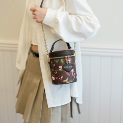 Mujeres Medio Cuero Sintético Dibujos Animados Lindo Estilo Clásico Hilo De Coser Cilíndrico Cremallera Bolso Bandolera