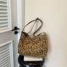 Mujeres Grande Tela Leopardo Ropa De Calle Cuadrado Cremallera Bolso Bandolera