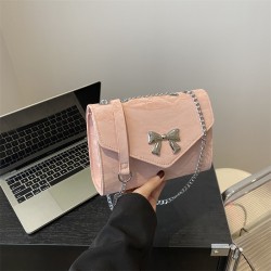 Mujeres Medio Cuero Sintético Color Sólido Nudo De Lazo Estilo Vintage Estilo Clásico Cuadrado Hebilla Magnética Bolso Bandolera