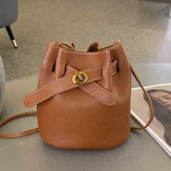 Mujeres Medio PVC Color Sólido Básico Estilo Clásico Balde cerrar Bolso Cubo