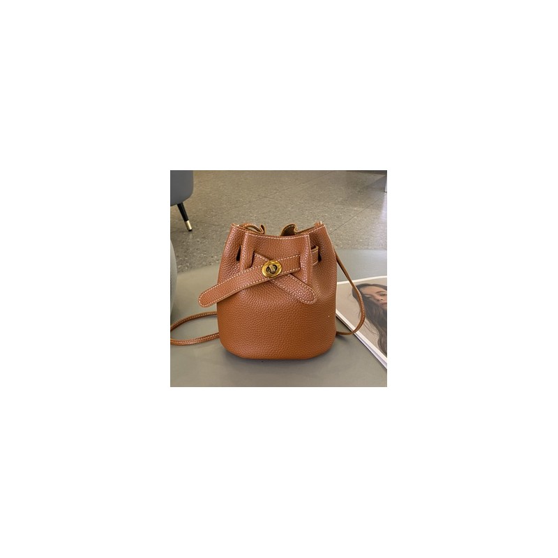 Mujeres Medio PVC Color Sólido Básico Estilo Clásico Balde cerrar Bolso Cubo