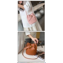 Mujeres Medio PVC Color Sólido Básico Estilo Clásico Balde cerrar Bolso Cubo