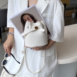 Mujeres Medio PVC Color Sólido Básico Estilo Clásico Balde cerrar Bolso Cubo