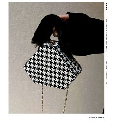 Mujeres Medio Cuero Sintético Geométrico Estilo Vintage Estilo Clásico Cuadrado Cremallera Bolso