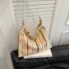 Mujeres Medio Lienzo Bloque De Color Básico Estilo Clásico Cuadrado Cremallera Bolsas De Hombro