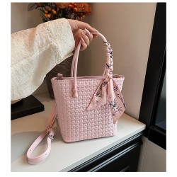 Mujeres Medio Cuero Sintético Color Sólido Básico Estilo Clásico Balde Cremallera Bolso Cubo