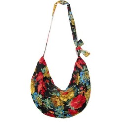 Mujeres Medio Algodón Flor Estilo Vintage forma de bola de masa hervida Cremallera Bolso Bandolera