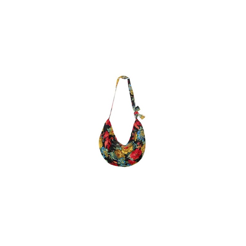 Mujeres Medio Algodón Flor Estilo Vintage forma de bola de masa hervida Cremallera Bolso Bandolera