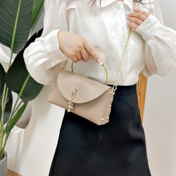 Mujeres Medio Cuero Sintético Color Sólido Elegante Estilo Vintage Cuadrado Hebilla Magnética Bolso Bandolera