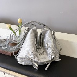 Mujeres Medio Cuero Sintético Color Sólido Ropa De Calle Cuadrado Cremallera Bolso De Mano