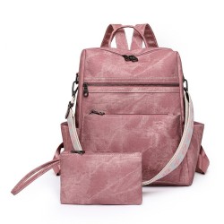 Mujeres Grande Cuero Sintético Color Sólido Básico Estilo Clásico Cuadrado Cremallera mochila de moda