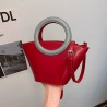 Mujeres Medio Cuero Sintético Color Sólido Estilo Vintage Estilo Clásico Balde Cremallera Bolso Bandolera