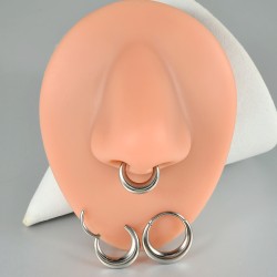 1 Pieza Anillos En La Nariz Casual Tropical Oval Aleación de titanio G23 Pulido Enchapado Ahuecar chapados en oro de 18k