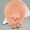 1 Pieza Anillos En La Nariz Casual Tropical Oval Aleación de titanio G23 Pulido Enchapado Ahuecar chapados en oro de 18k
