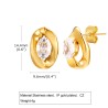 1 Par Estilo IG Estilo Simple Brillante Oval Embutido Acero Inoxidable 201 Circón Pendientes