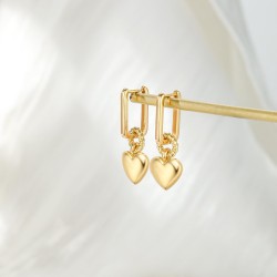 1 Par Elegante Estilo Simple Forma De Corazón Latón Chapado En Oro De 14 Quilates. Pendientes De Gota