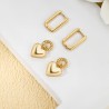 1 Par Elegante Estilo Simple Forma De Corazón Latón Chapado En Oro De 14 Quilates. Pendientes De Gota