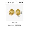 1 Par Estilo IG Hip Hop Estilo Romano Geométrico Oval Concha Acero inoxidable 316L. chapados en oro de 18k Pendientes