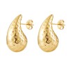 1 Par Casual Glamour Gotitas De Agua Pulido Acero inoxidable 304 Acero Chapado En Oro Pendientes