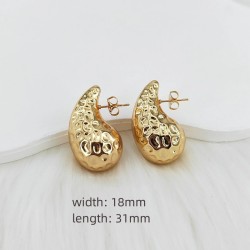 1 Par Casual Glamour Gotitas De Agua Pulido Acero inoxidable 304 Acero Chapado En Oro Pendientes