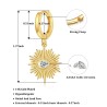 1 Par Casual Vacaciones Sol Ojo Latón Circón Chapado En Oro De 14 Quilates. Pendientes De Gota