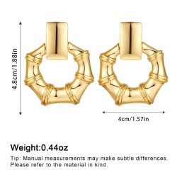 1 Par Casual Elegante Geométrico Latón Chapado En Oro De 14 Quilates. Pendientes De Gota