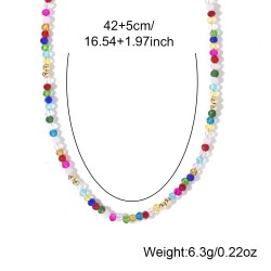 Joyería Al Por Mayor Elegante Bloque De Color Acero inoxidable 304 Cristal Artificial Collar