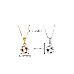 Joyería Al Por Mayor Hip Hop Deportes Fútbol Acero inoxidable 304 chapados en oro de 18k Esmalte Collar Colgante