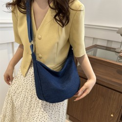 Mujeres Lienzo Color Sólido Estilo Preppy Cuadrado Cremallera Bolsas De Hombro Bolso Bandolera