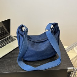 Mujeres Lienzo Color Sólido Estilo Preppy Cuadrado Cremallera Bolsas De Hombro Bolso Bandolera