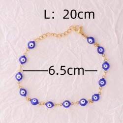 Vacaciones Estilo francés Pastoral Luna Ojo Acero inoxidable 304 chapados en oro de 18k Pulsera Al Mayoreo