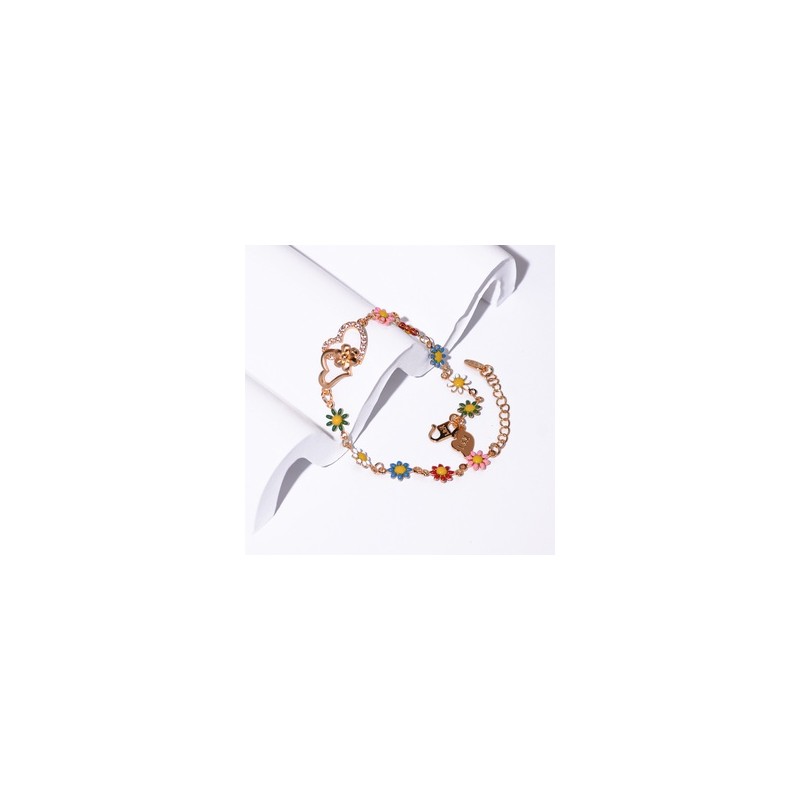 Cobre Esmalte Flor Pulsera