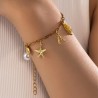 Estilo marino Letra Estrella De Mar Concha Acero inoxidable 304 Pulsera Al Mayoreo