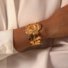 Estilo Vintage Dulce Flor Acero Inoxidable 201 Brazalete Al Mayoreo