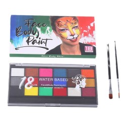 Pigmento de pintura corporal Soluble en agua de 18 colores para niños Halloween