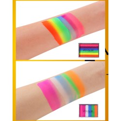 6 colores Barra de arco iris pintura Facial a base de agua Color a juego pigmento lavable humano arco iris cara pintura traje de