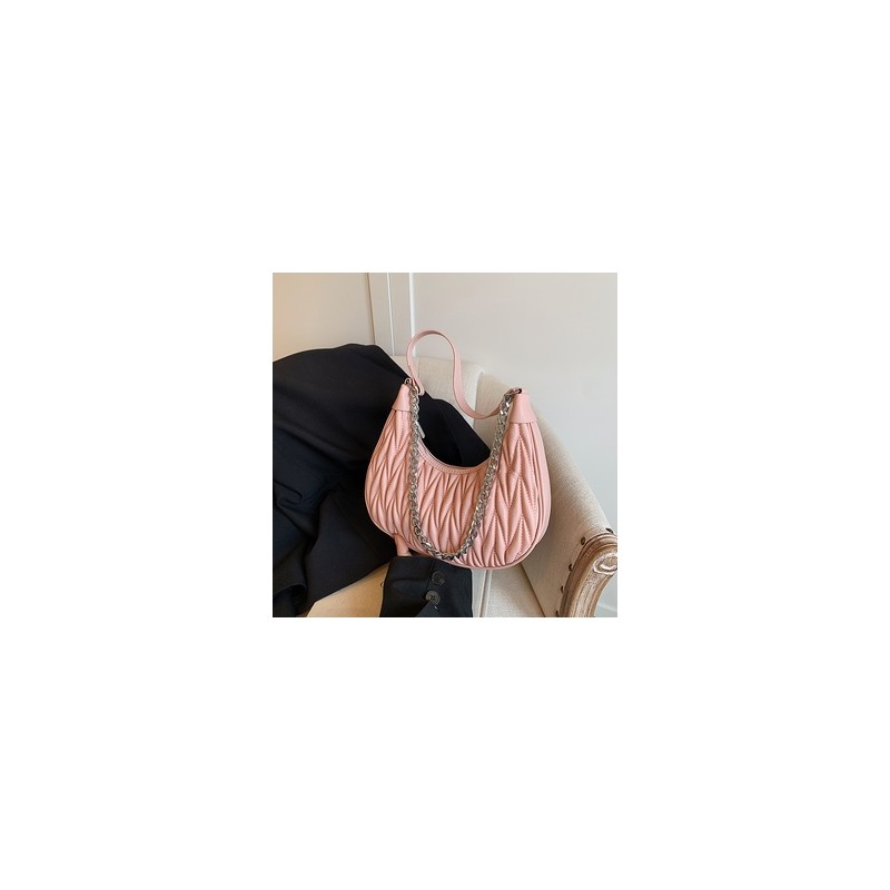 Mujeres Medio Cuero Sintético Color Sólido Estilo Clásico Hilo De Coser Forma De Almohada Cremallera Bolso Bandolera