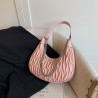 Mujeres Medio Cuero Sintético Color Sólido Estilo Clásico Hilo De Coser Forma De Almohada Cremallera Bolso Bandolera